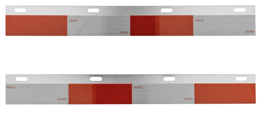 Aluminum Mud Flap Reflective Strip Kit with DOT-2 Certified Reflective Strips 24"x 3"