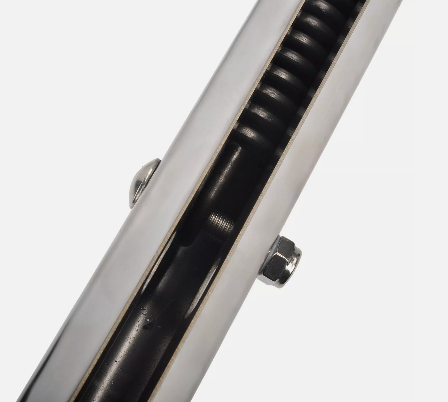 MUD FLAP HANGER W/ REFLECTIVE-TAPE CHROME 30" HEAVY DUTY SPRING-LOADED