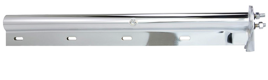 MUD FLAP HANGER (TUBE STYLE) CHROME 30" LIGHT DUTY SPRING-LOADED 1-1/8" BOLT STRAIGHT