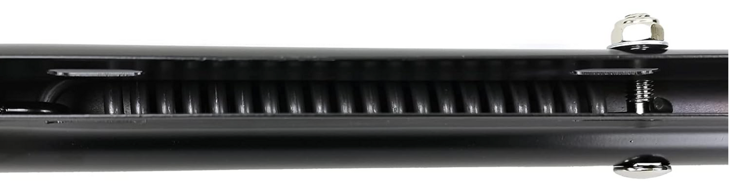 MUD FLAP HANGER (TUBE STYLE) BLACK 30" LIGHT DUTY SPRING-LOADED 1-1/8" BOLT STRAIGHT