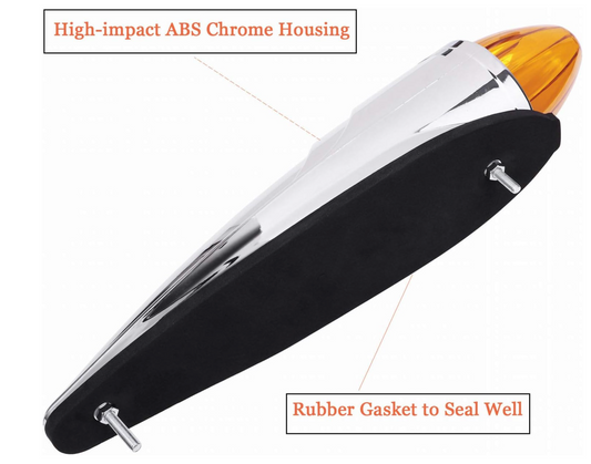Cab Light Amber lens,Amber LED (Bullet Style)