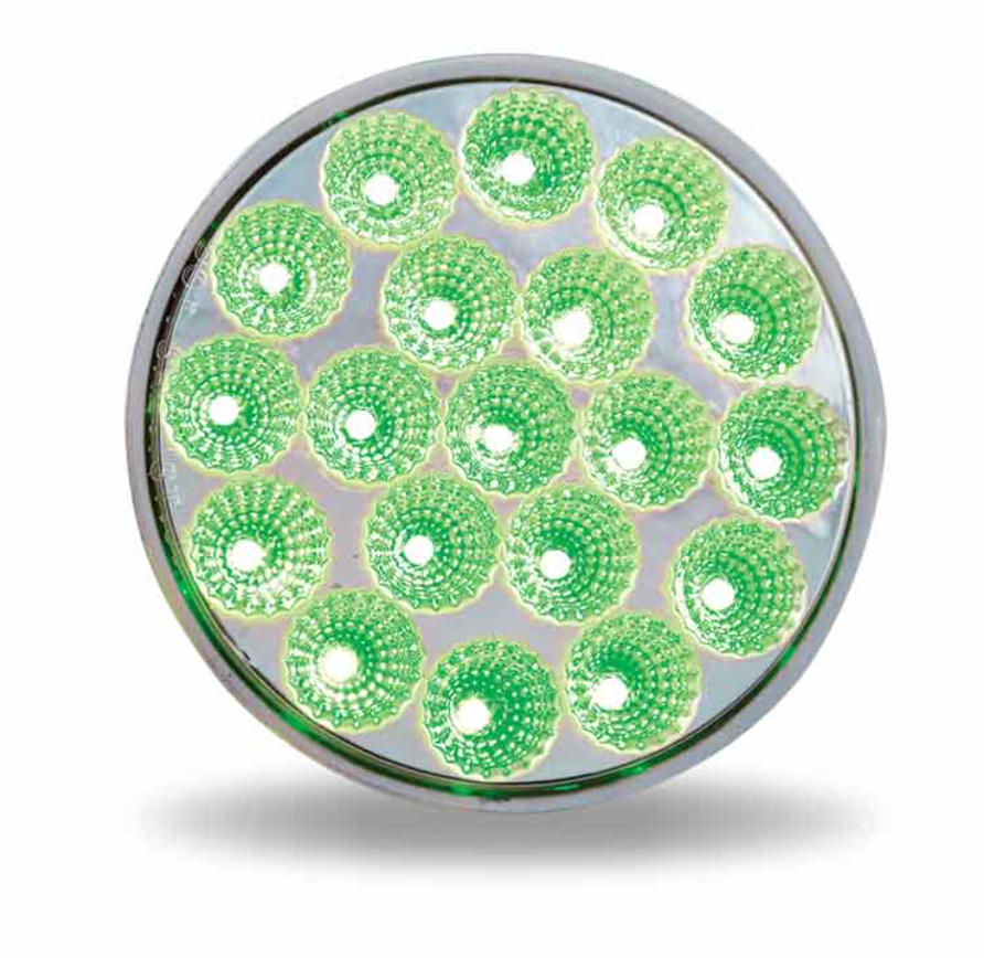 4" Round Clear Lens,LED Red +Green Normal,Without plug ,rubber