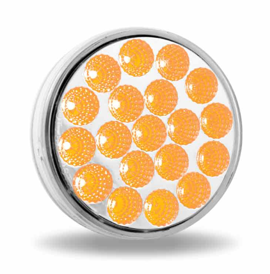 4" Round Clear Lens,LED Amber +Green Normal,Without plug ,Rubber