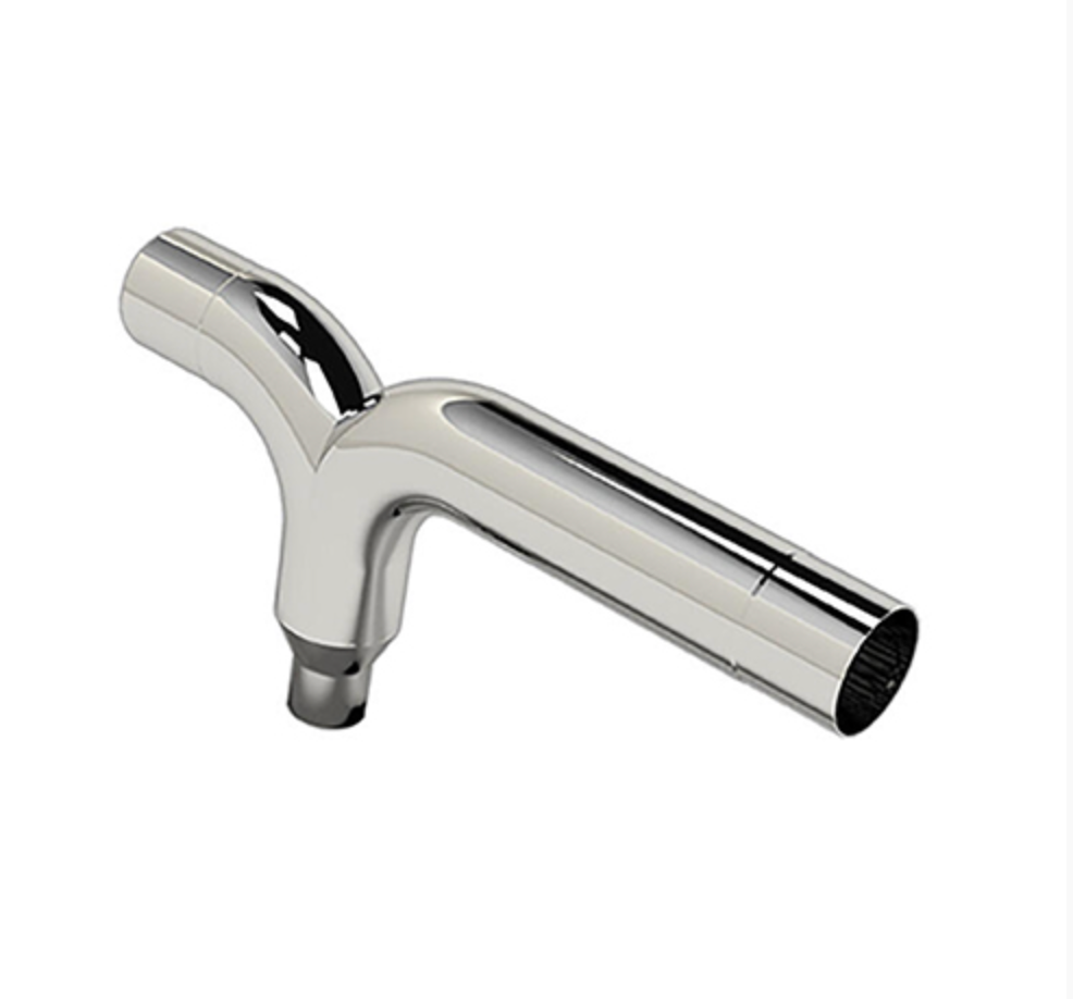 CHROMED TAPERED Y-PIPE AVAILABLE IN 5", 6, 7", 8" TO 5" OD