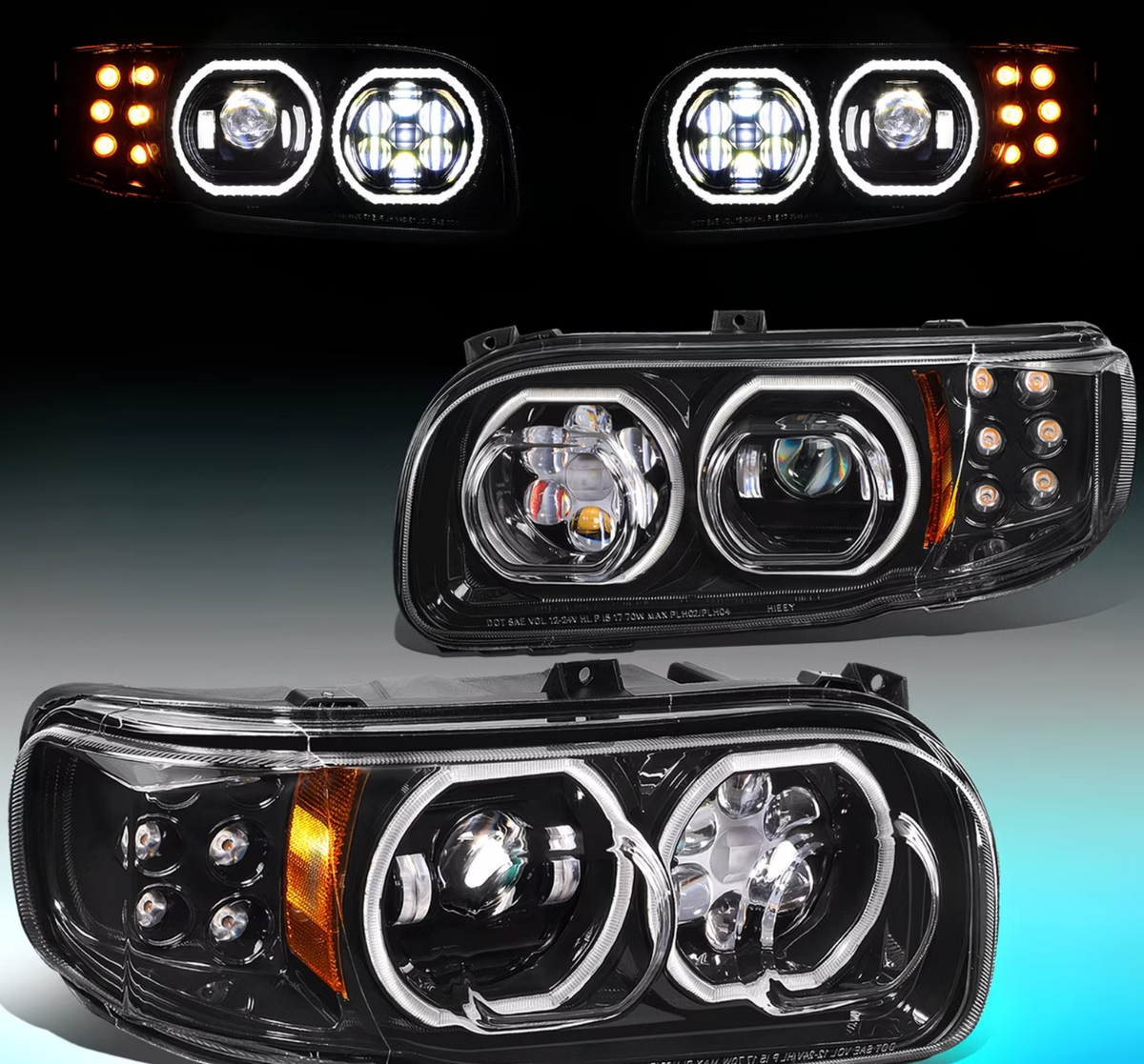 2008-2022 PETERBILT 389 388 567 PROJECTOR HEADLIGHTS LED DRL TURN SIGNAL LAMPS