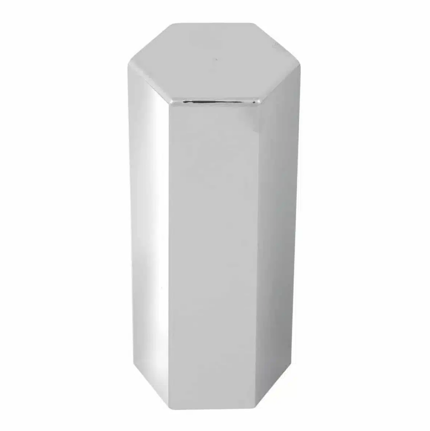 HEX FLAT TOP CHROME PLASTIC 33MM LUG NUT COVER SCREW ON