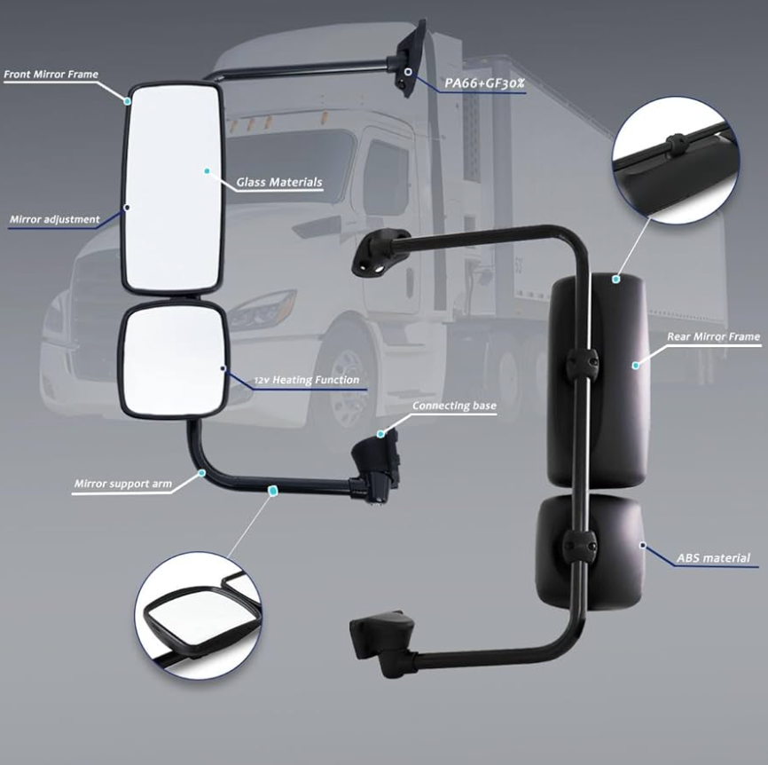 Premium Freightliner M2 Black Heated Mirror