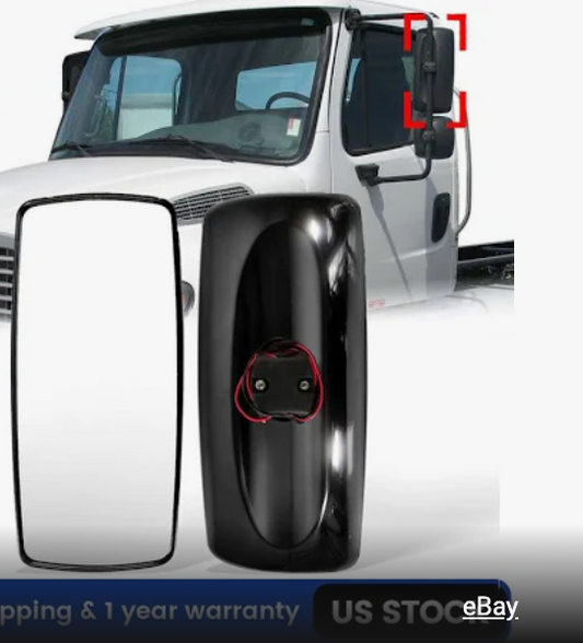 Premium Freightliner M2 Black Heated Mirror