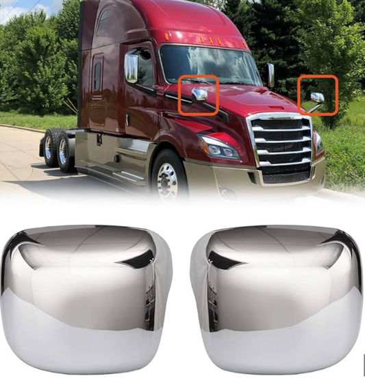 Premium New Freightliner Cascadia Chrome Hood Mirror Cover
