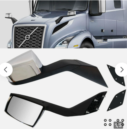 Chrome Hood Mirrors LH&RH Pair For Volvo VNL 2004-2017 PROMO WITH FREE SHIPPING!