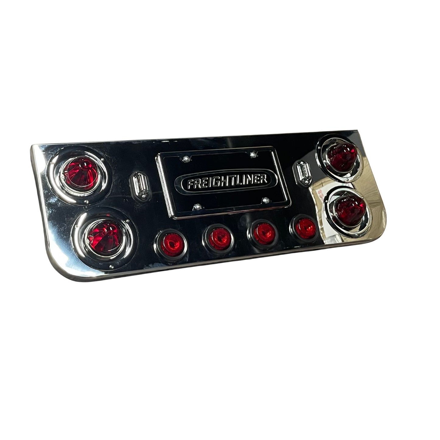 Stainless steel rear center panel with watermelon light included & chrome license plate
