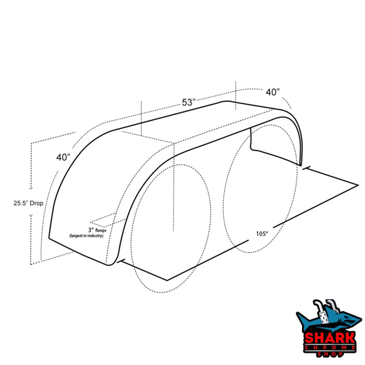 Stainless Steel Full Tandem Fender Pair 105" Tip to Tip