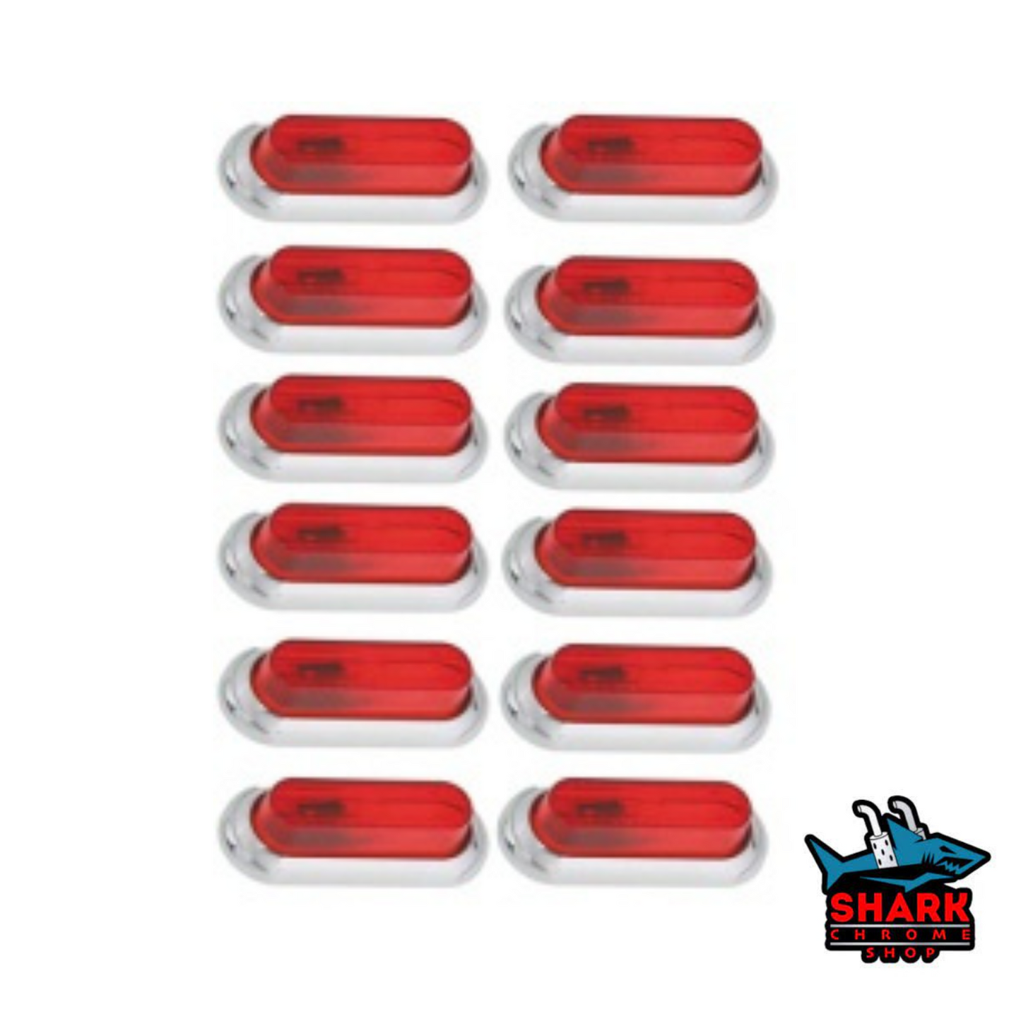 12 LED Oblong Clearance / Side Marker Light (Red)