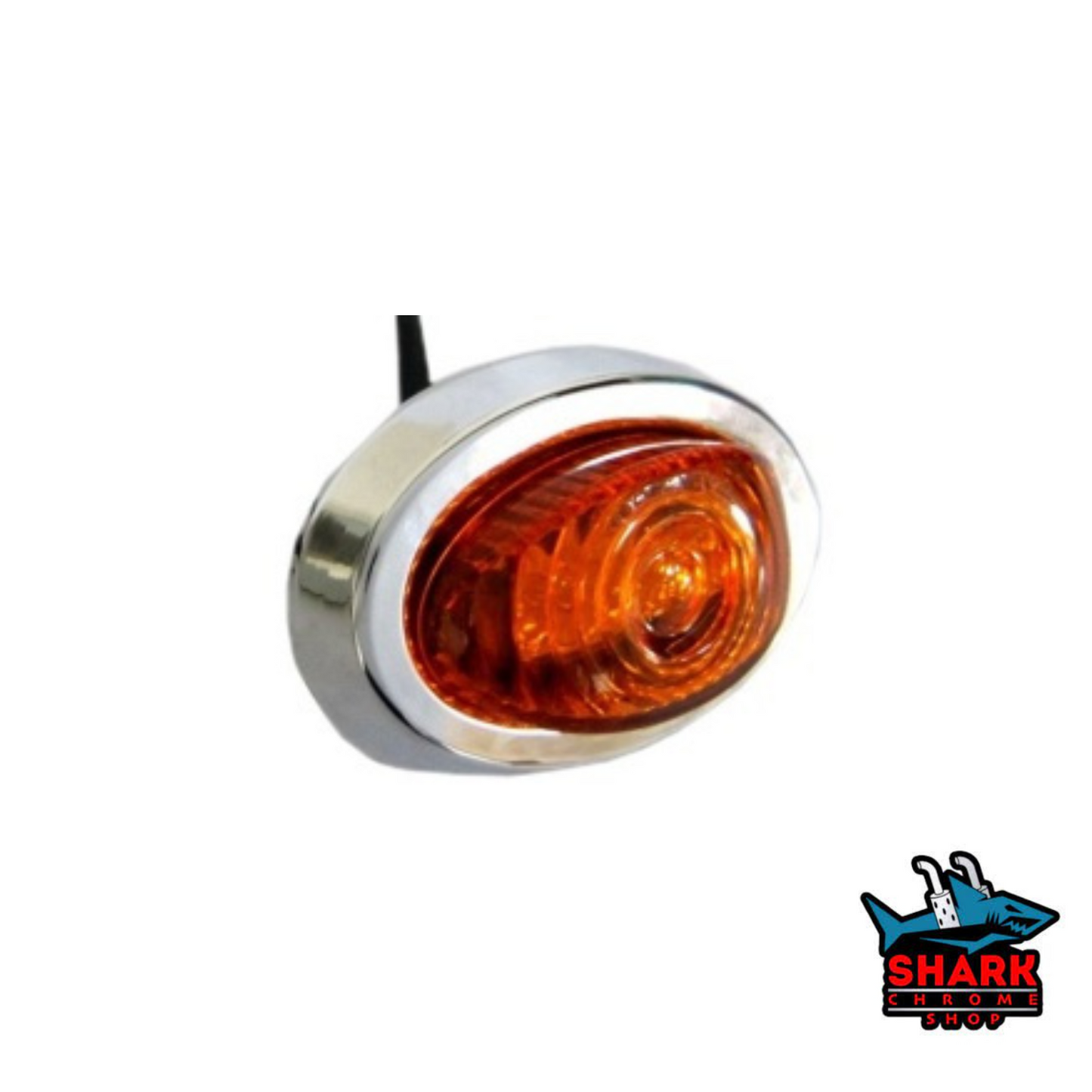 Amber Oval 3/4" Pin Light W/Grommet, Bezel mini light