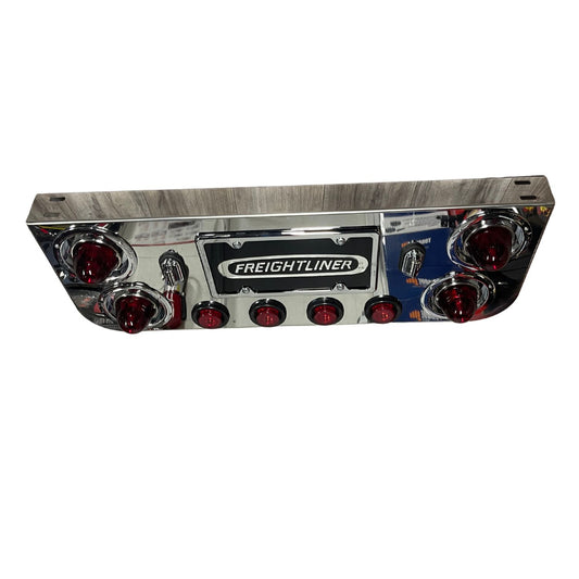 Stainless steel rear center panel with watermelon light included & chrome license plate