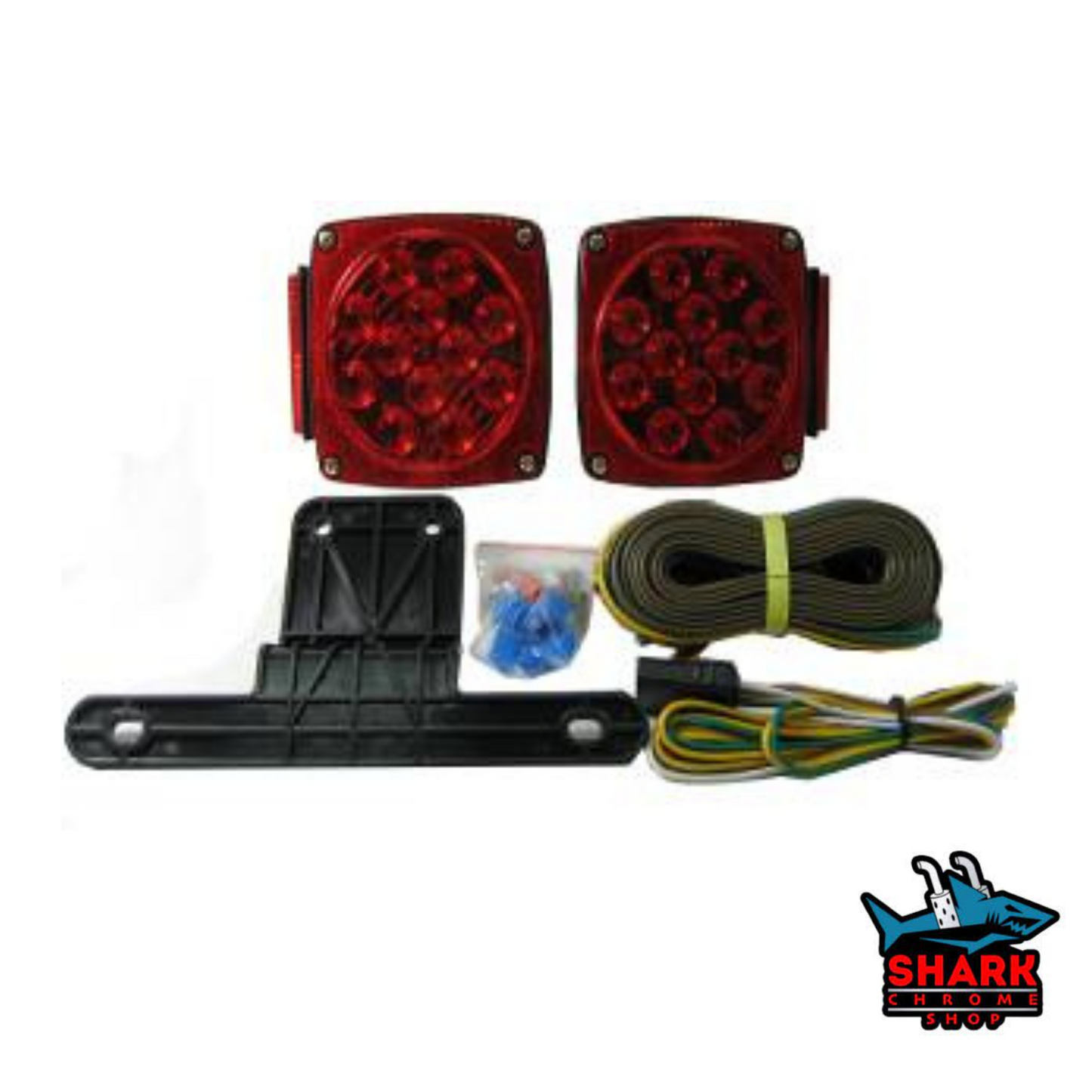 Red LED Submersible Trailer Light Kit 18 Gauge Wire, 25 FT Long
