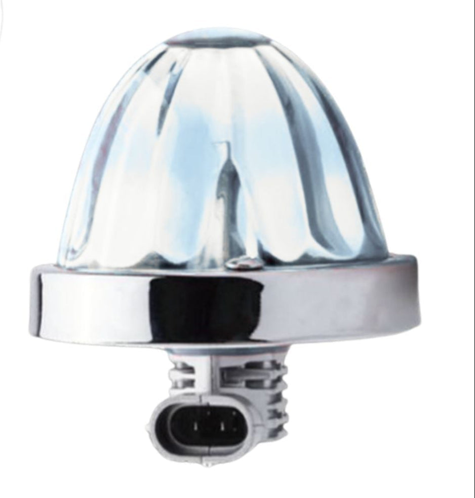 Glass Watermelon white lens,H11 LED bulb Amber,Single color,base metal chrome