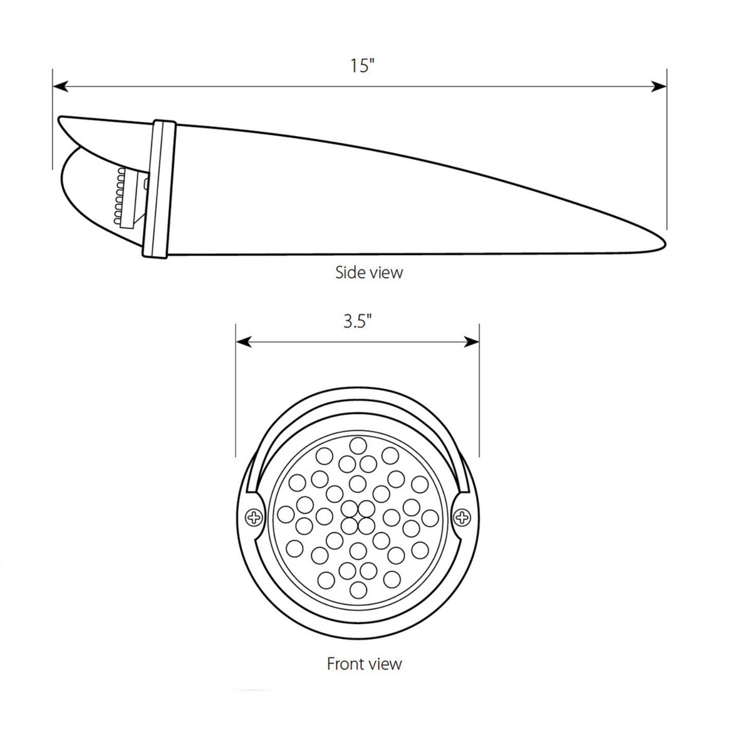 Cab Light Chrome Die Cast Steel Housing with Glass Watermelon