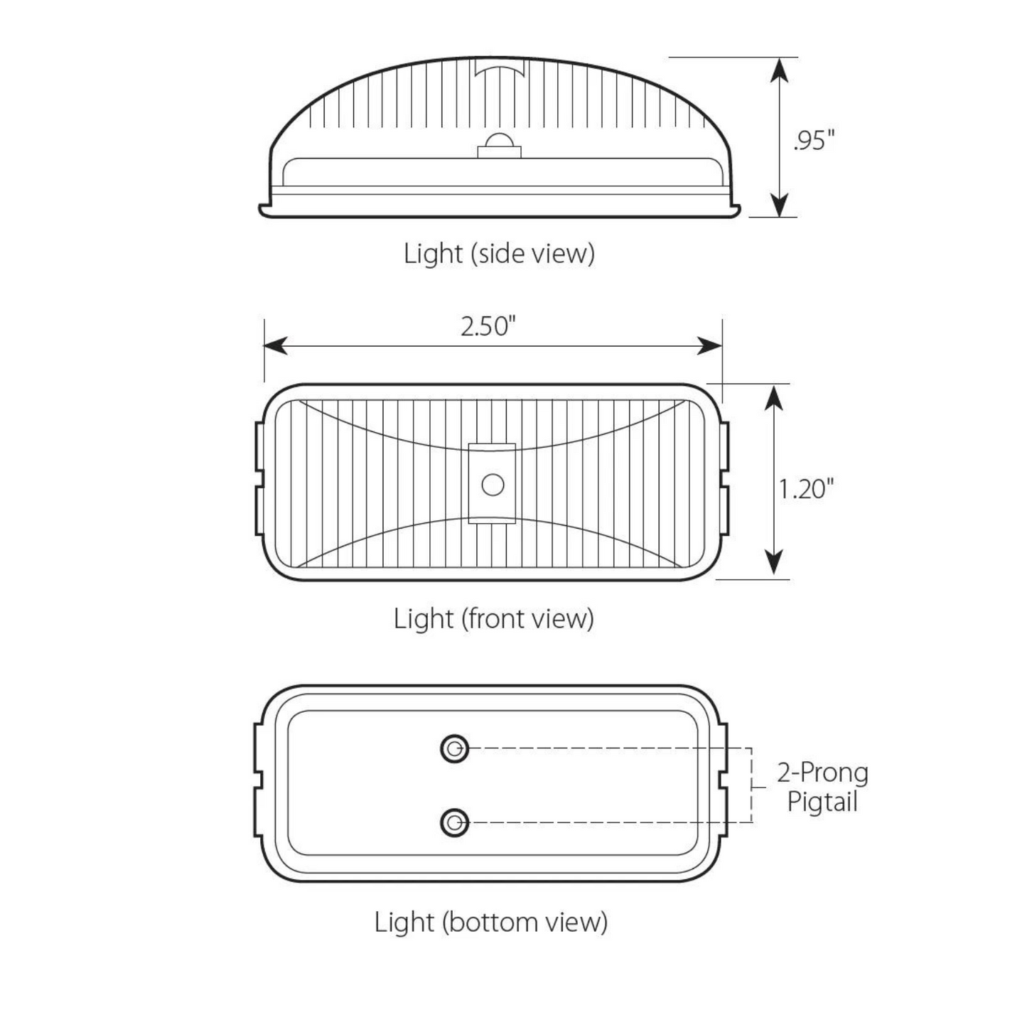 Rectangular Fleet 1 LED Light in Red