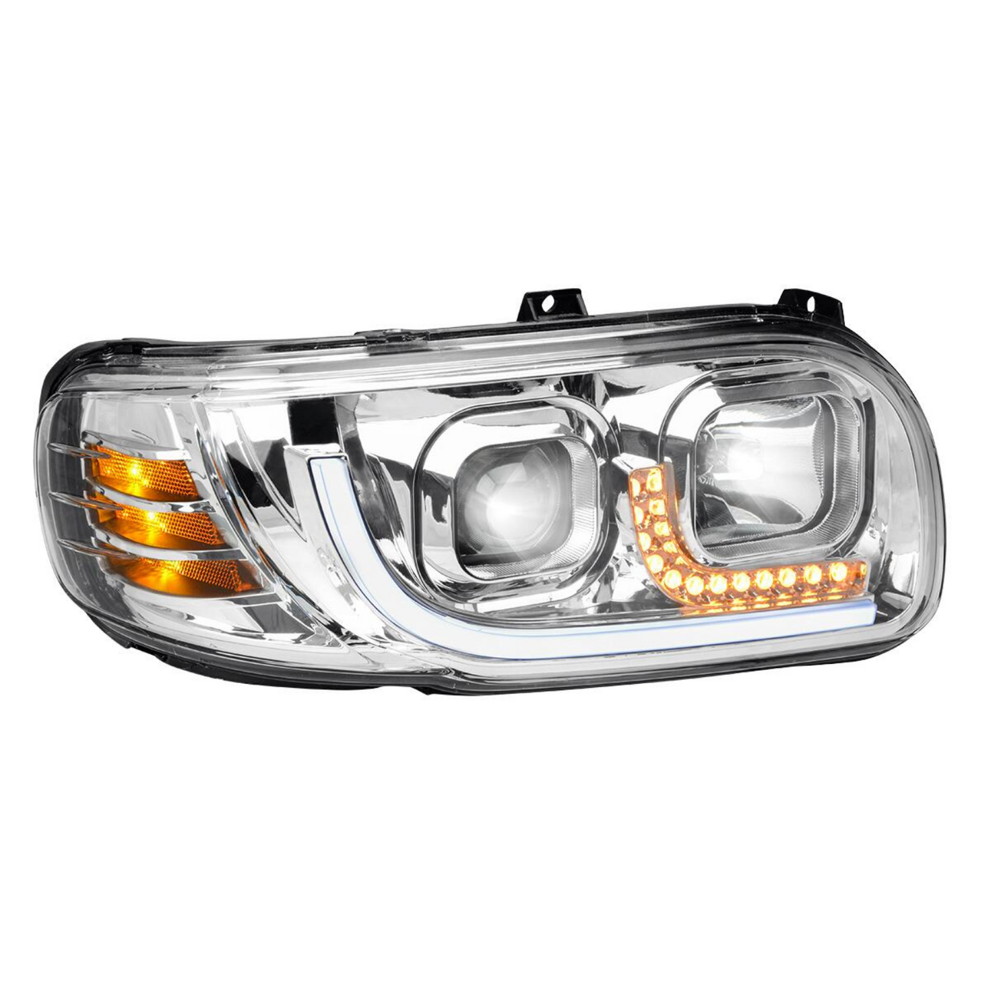 Peterbilt 388/389 LED Headlight In Chrome