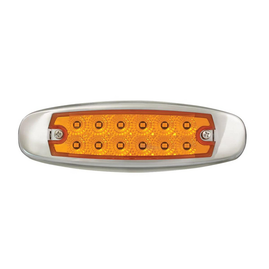 Spyder 12 LED Light with Stainless Steel Bezel in Amber