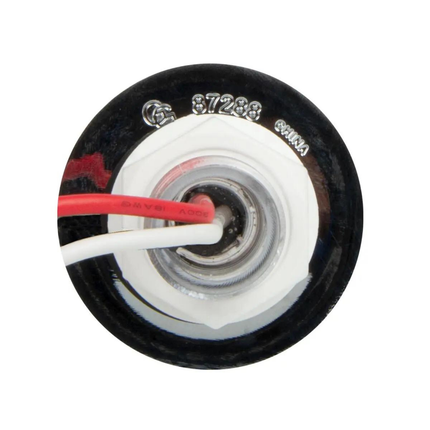 1″ Mini Push/Screw Watermelon LED Light with Chrome Plastic Bezel AMBER/CLEAR