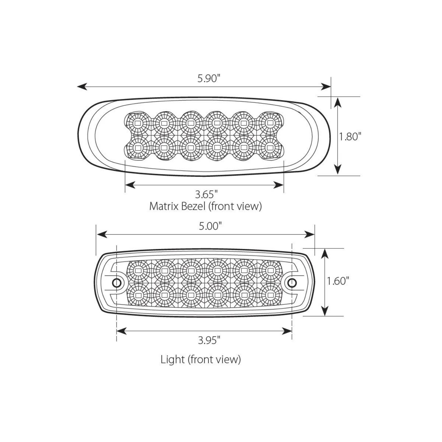 Spyder 12 LED Light with Chrome Plastic Bezel in Amber