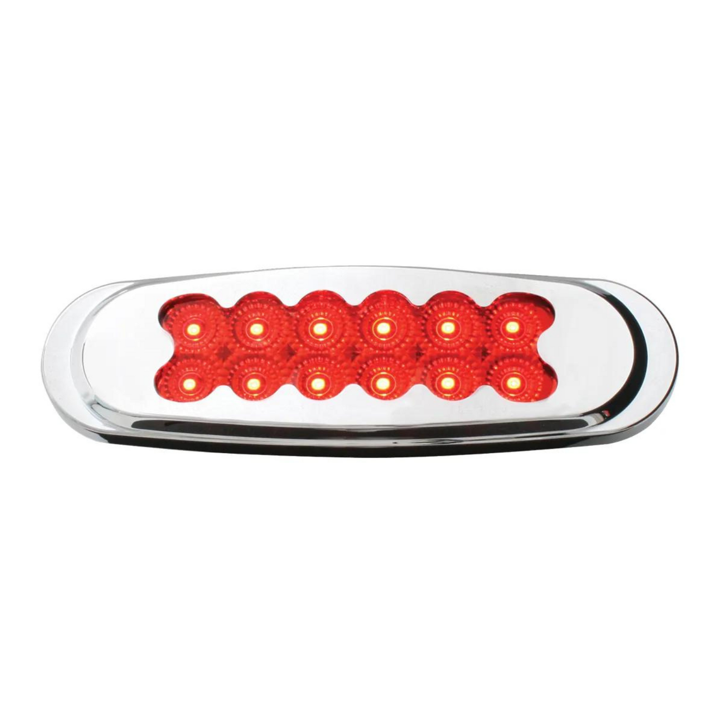Spyder 12 LED Light with Chrome Plastic Bezel in Red