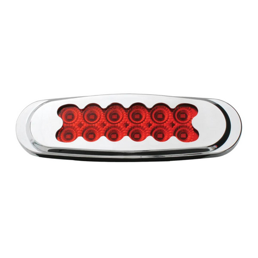 Spyder 12 LED Light with Chrome Plastic Bezel in Red