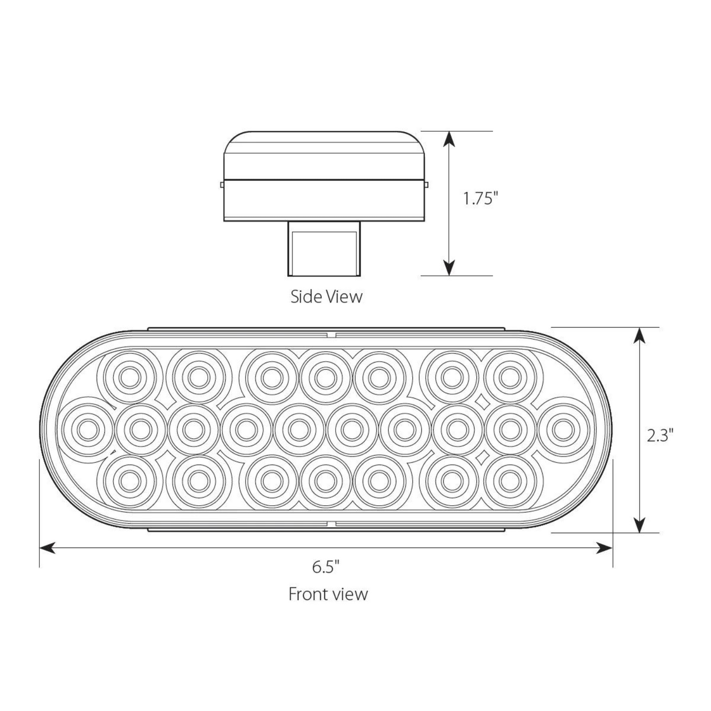 Oval Pearl 24 LED Light in Red