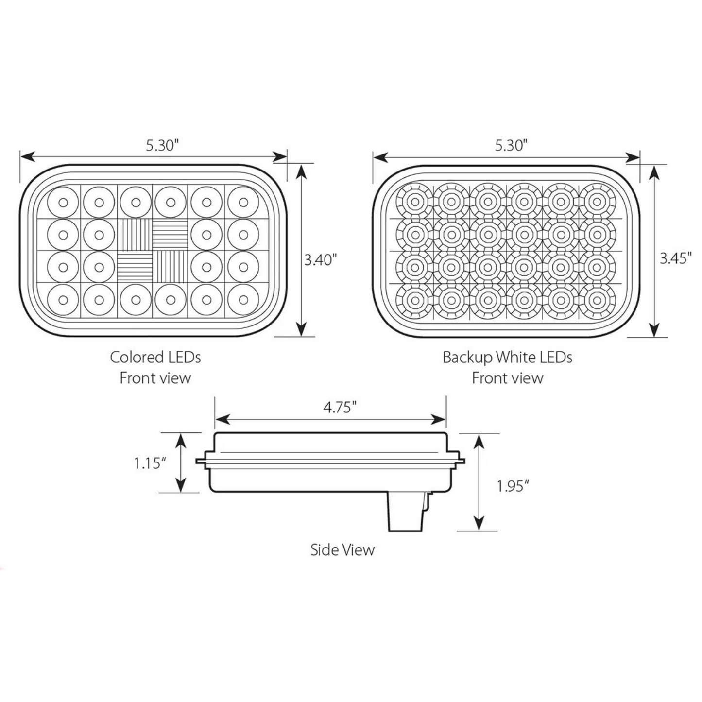 Rectangular Pearl 24 LED Light in Amber