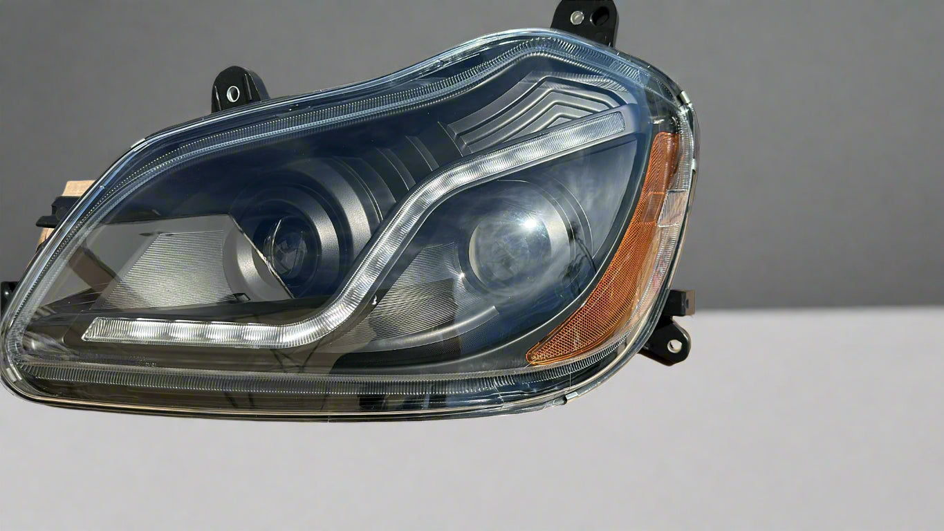 Kenworth T680 Optical Black Headlight with DRL