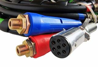 15/12 Feet ABS 7 Way Electrical 3 in 1 Air Power Line with red and blue air hose
