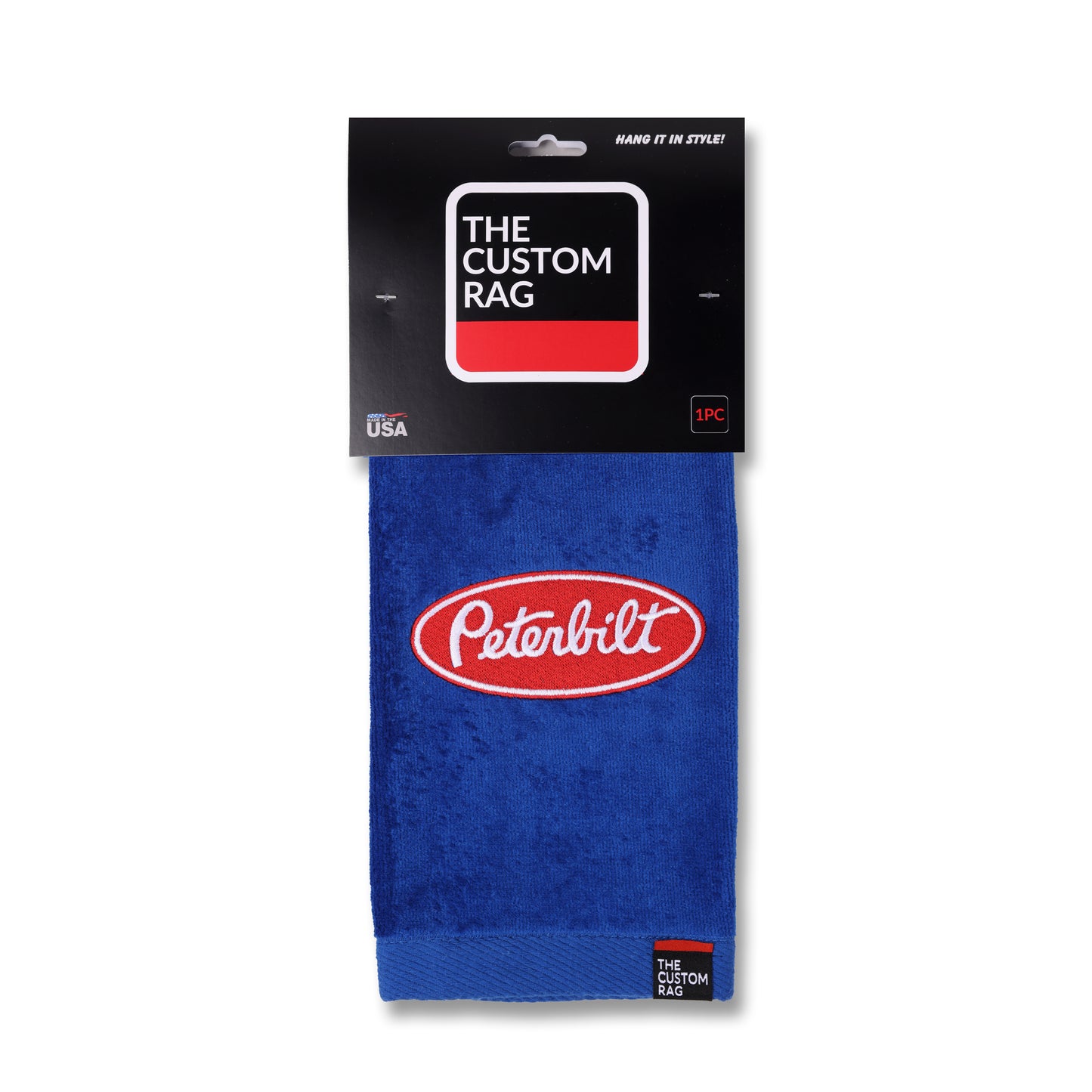 2 PC Peterbilt Custom Rag with Red Patch Logo