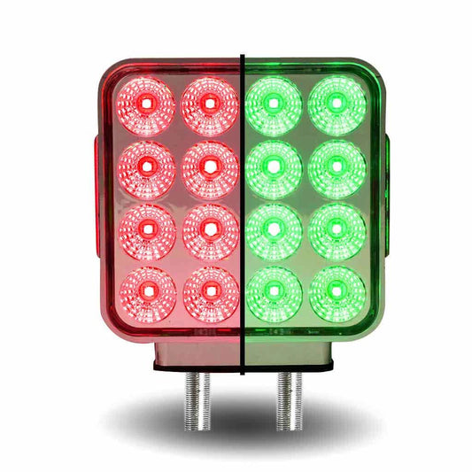 Dual Revolution Double Face Double Post Square LED (Amber/Red+Green/Green)