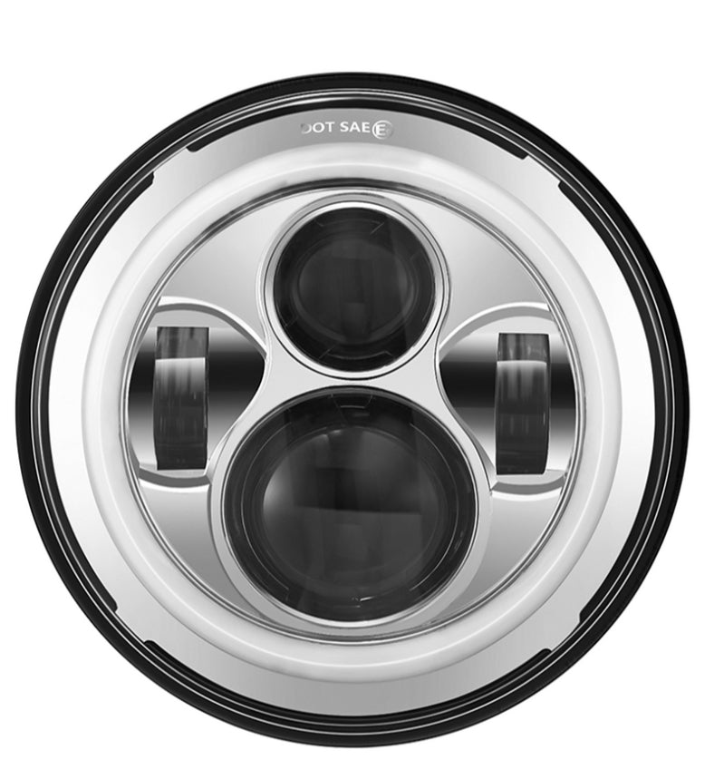 7" ROUND PROJECTOR LED HEADLIGHT CHROME