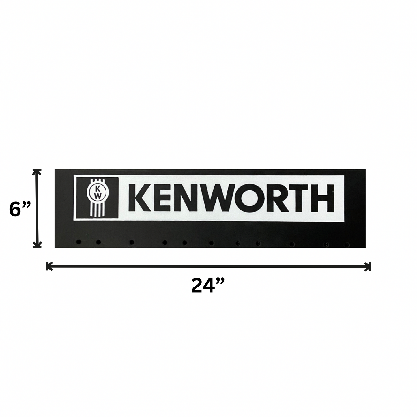 Top Mud Flap with Kenworth Letter in White
