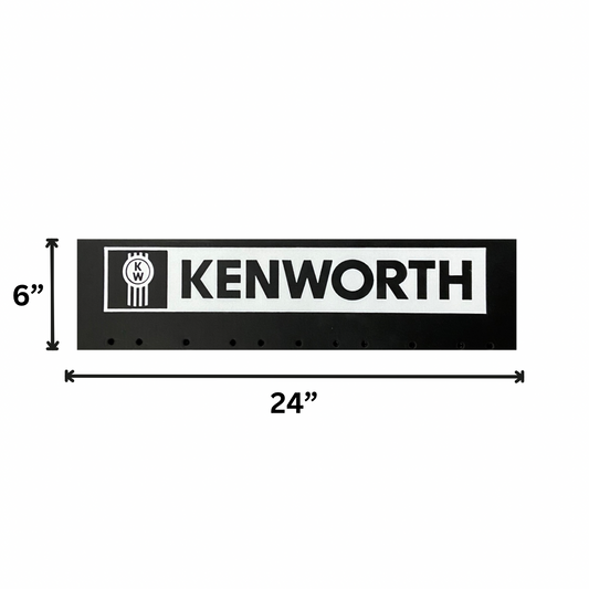 Top Mud Flap with Kenworth Letter in White
