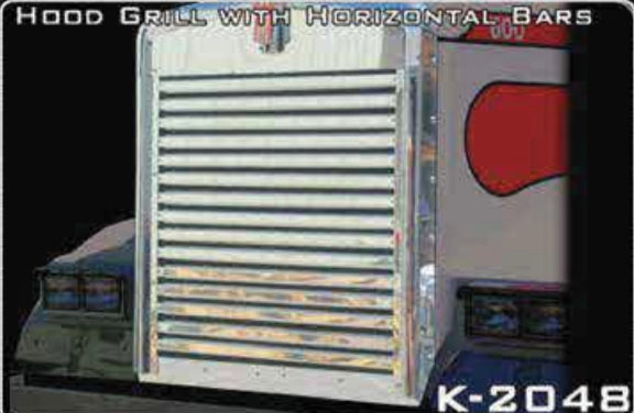 Kenworth W900L Hood Grill W/Horizontal Bars