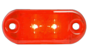 Small Oval 2 LED Light in Red