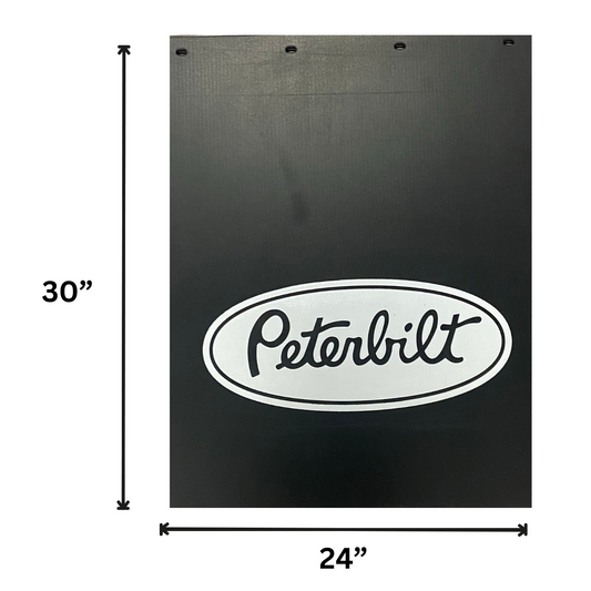 Mud Flap with Peterbilt Classic Style in White