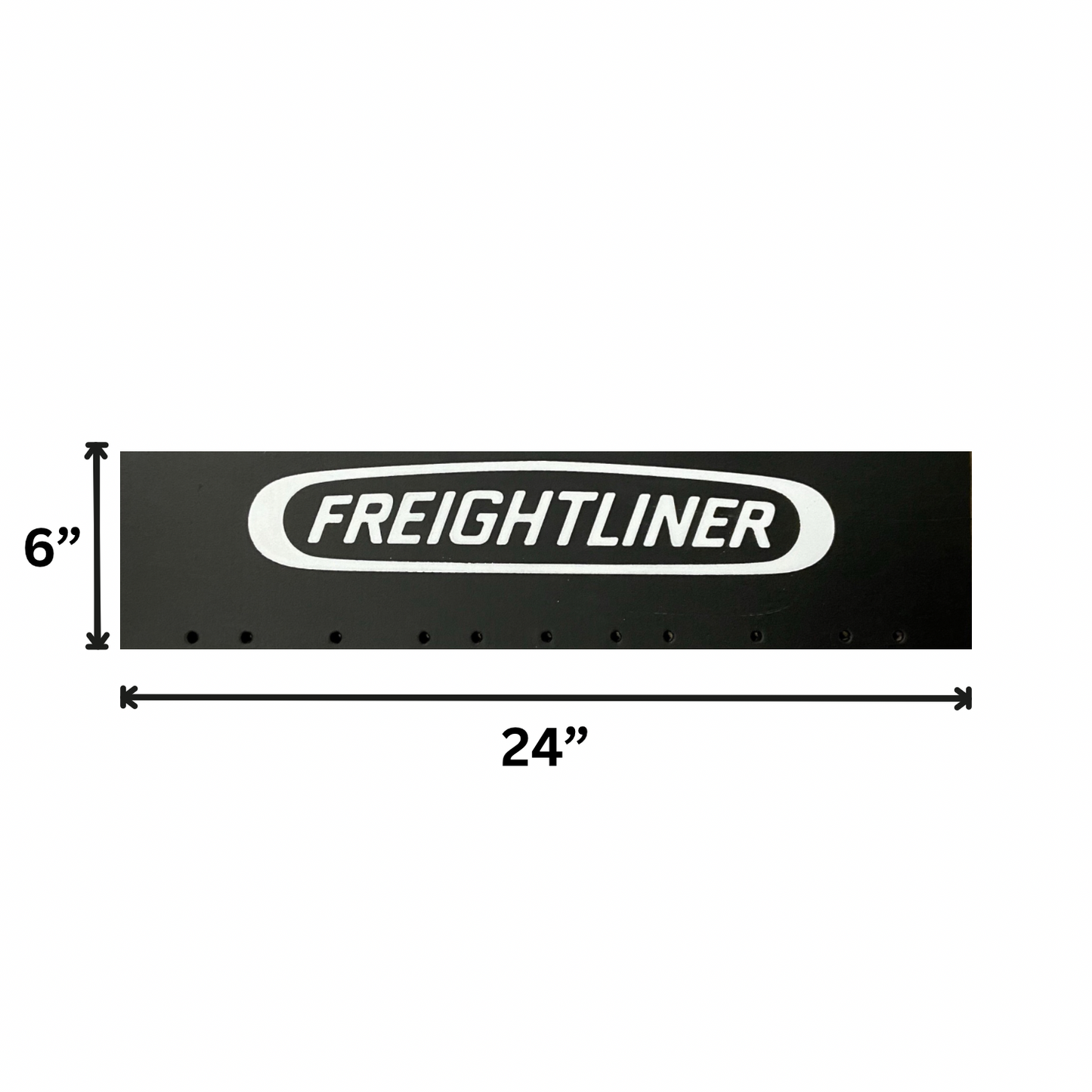 Top Mud Flap with Classic Freightliner Logo in White