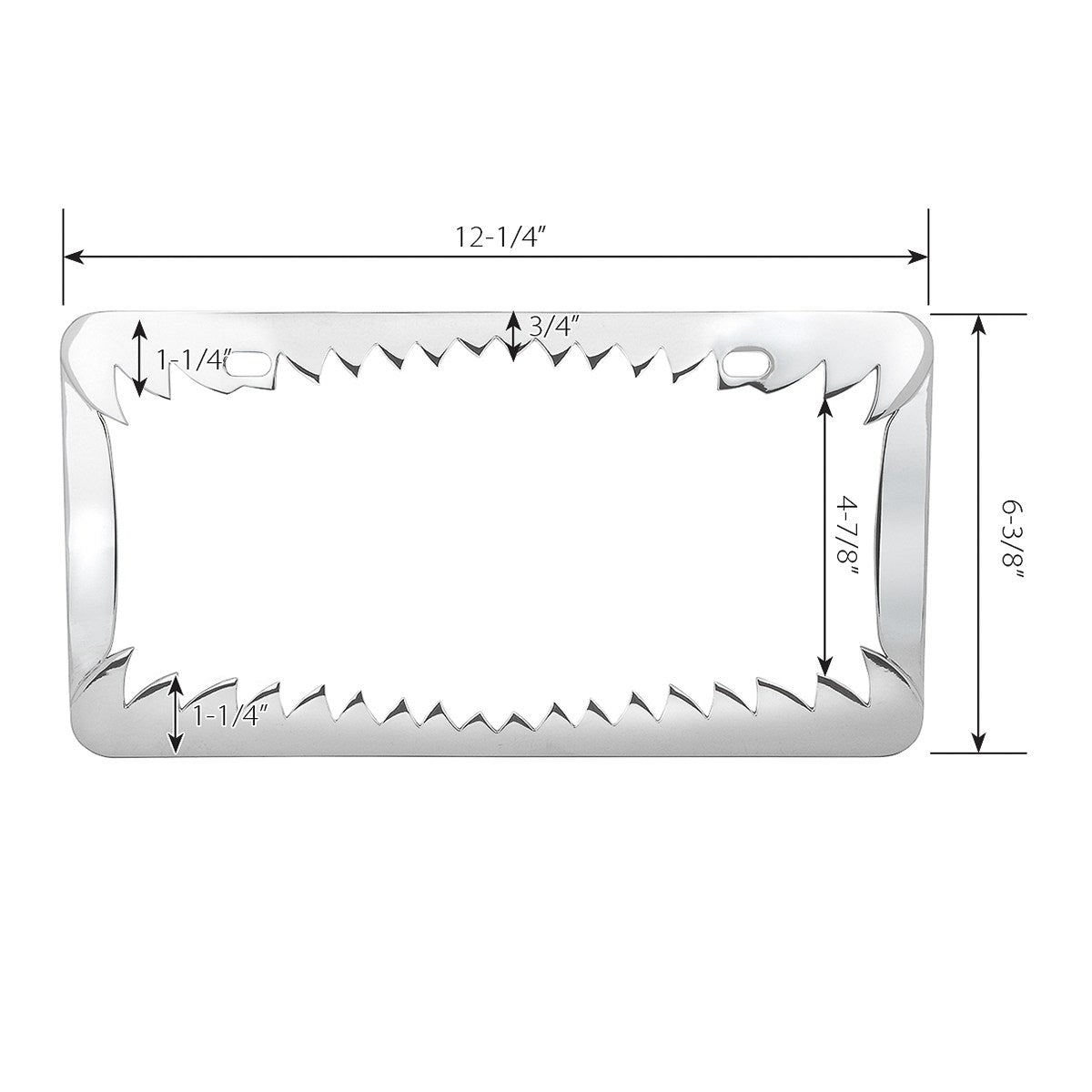 Chrome Shark Teeth License Plate Frame