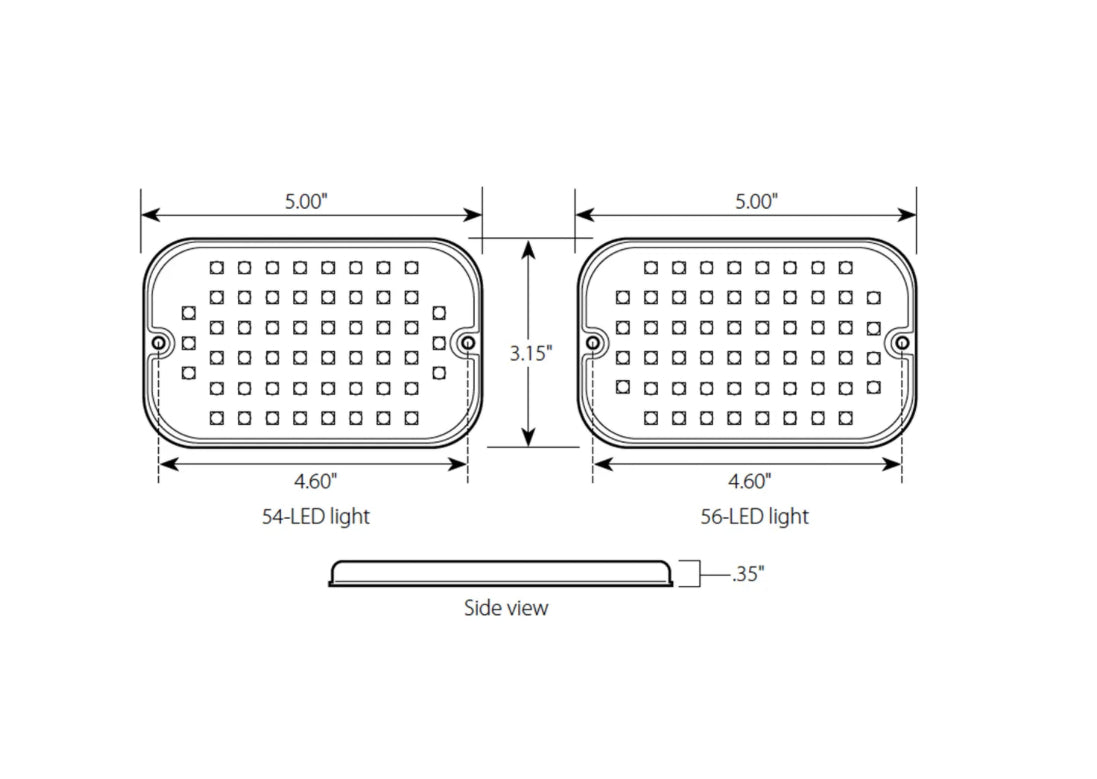 56 LED Rect. Multi-Strobe Light, 15 Flash Pattern