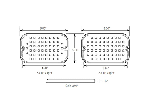 56 LED Rect. Multi-Strobe Light, 15 Flash Pattern