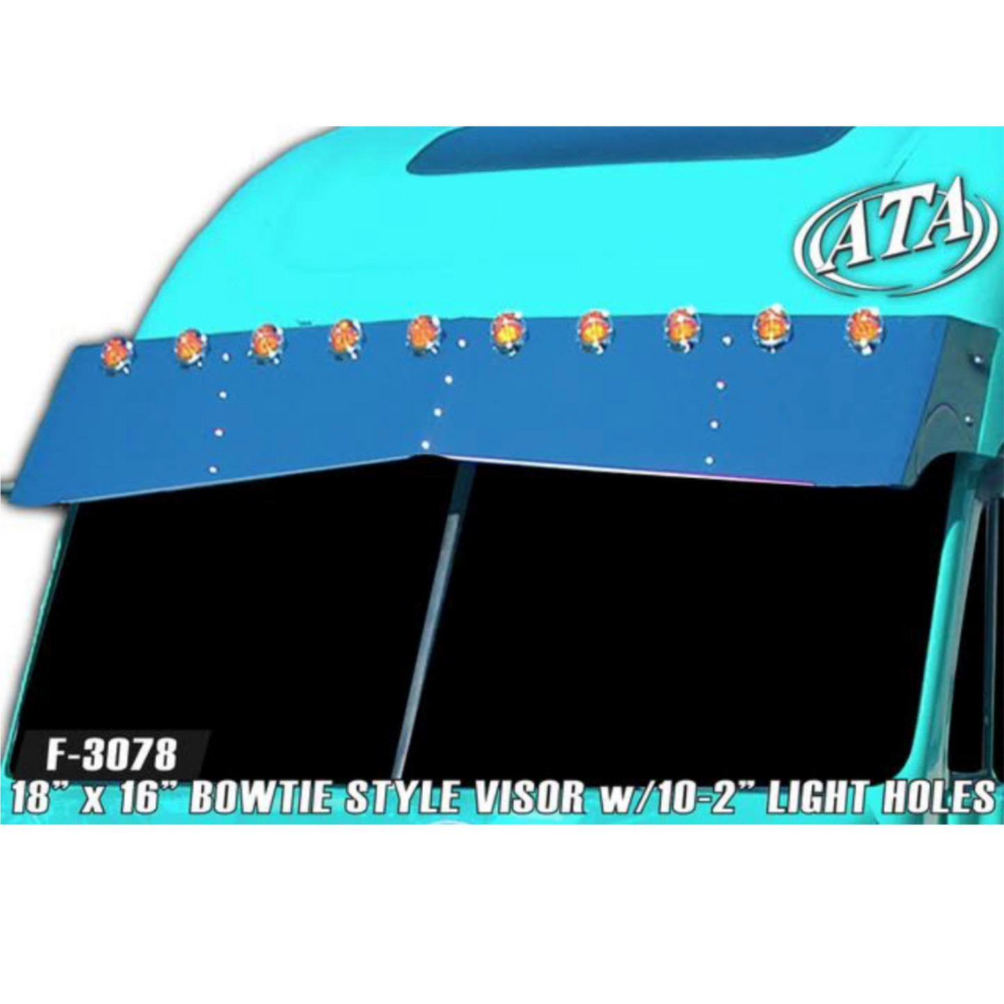 Freightliner Century Bowtie Visor w/10 Light Holes