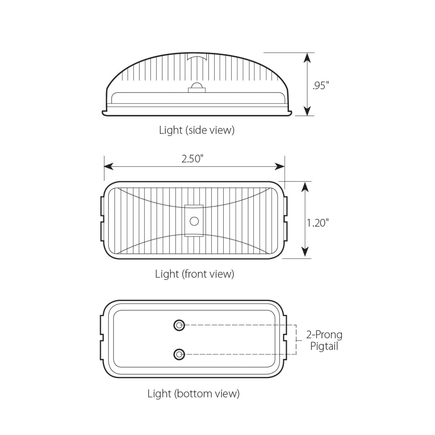 Rectangular Fleet 1 LED Light in Amber