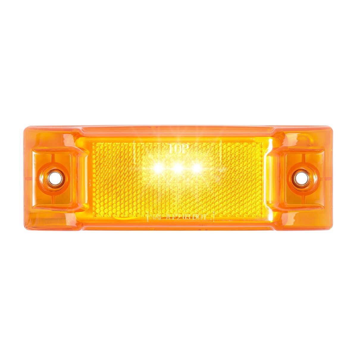 Rectangular 3 LED Light with Reflector Lens in Amber