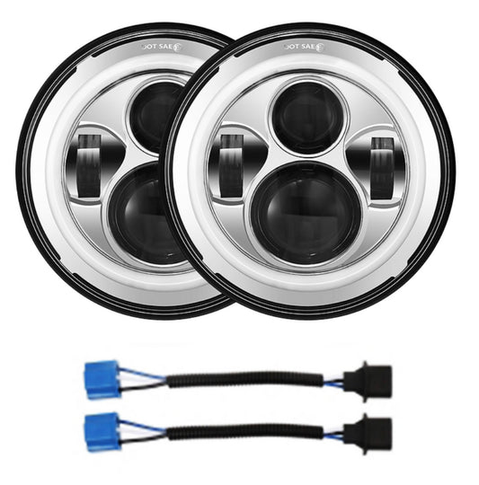 7" ROUND PROJECTOR LED HEADLIGHT CHROME