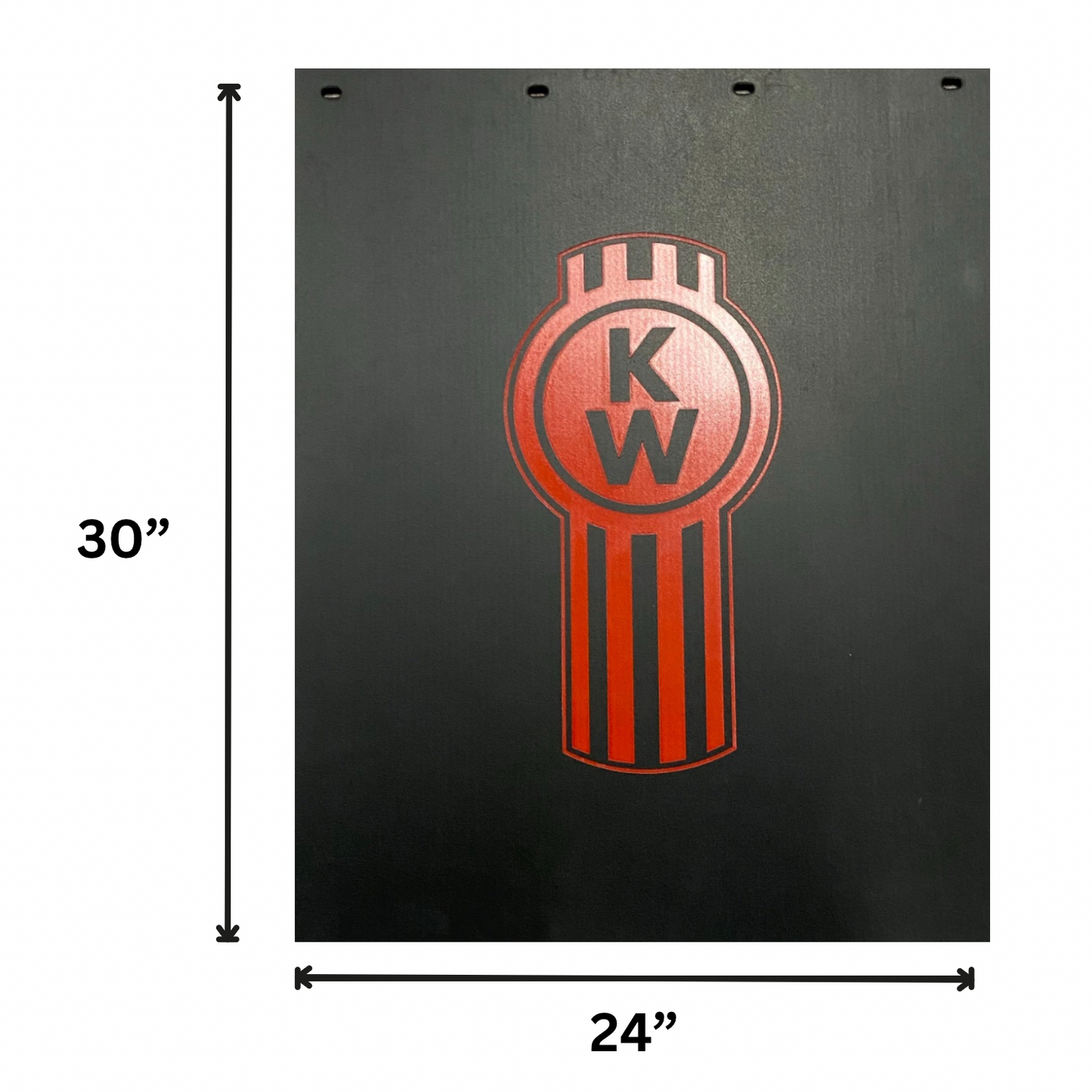 Mud Flap with Kenworth Stamp in Red